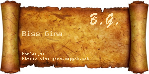 Biss Gina névjegykártya